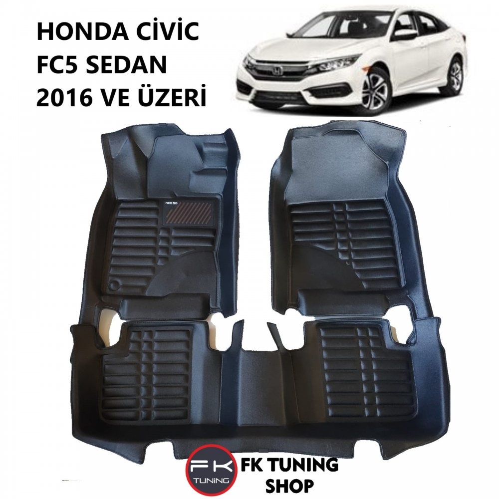 Honda Civic Fc5 5D Havuzlu Paspas Seti Neo Siyah Renk 2016 ve üzeri