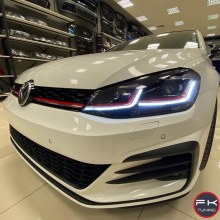 VW Golf 7 Uyumlu 7.5 Görünüm GTI Kırmızı Çizgili J Kayar Ledli Far Takımı (2012-2016) VW Golf 7 Uyumlu 7.5 Görünüm GTI Kırmızı Çizgili J Kayar Ledli Far Takımı (2012-2016)