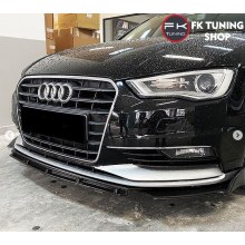 Audi A3 Ön Tampon Eki Kanatlı Lip 3 Parça (pianoblack-plastik Audi A3 Ön Tampon Eki Kanatlı Lip 3 Parça (pianoblack-plastik