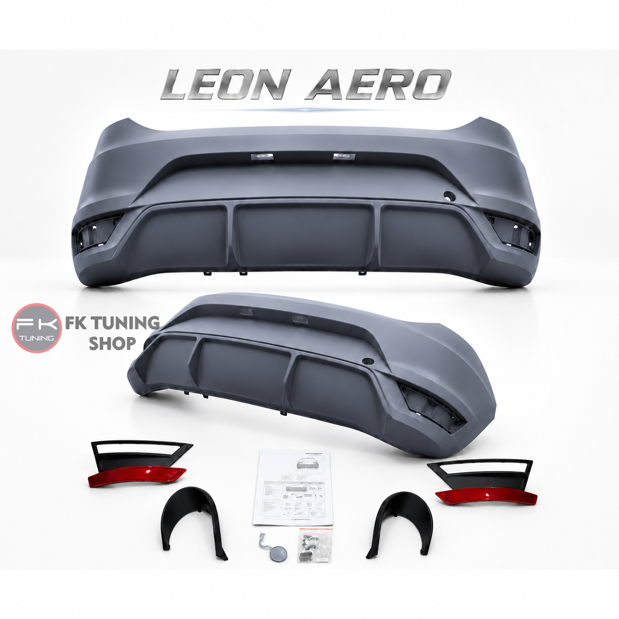 Seat Leon Aero Arka Tampon Seti (Boyasız - İthal Plastik) 2012-2020 uygun Seat Leon Aero Arka Tampon Seti (Boyasız - İthal Plastik) 2012-2020 uygun